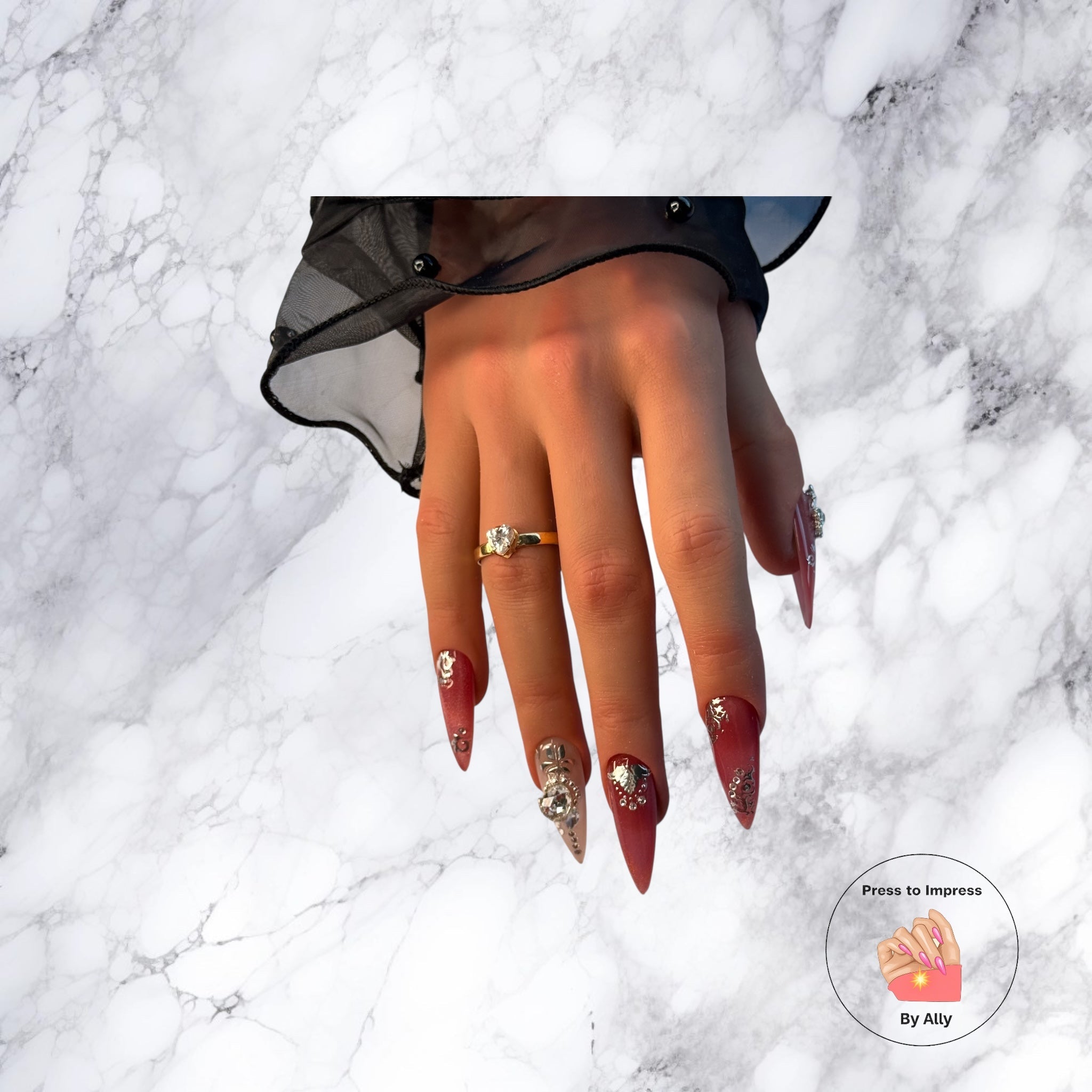 Imperial Garnet Press to impress