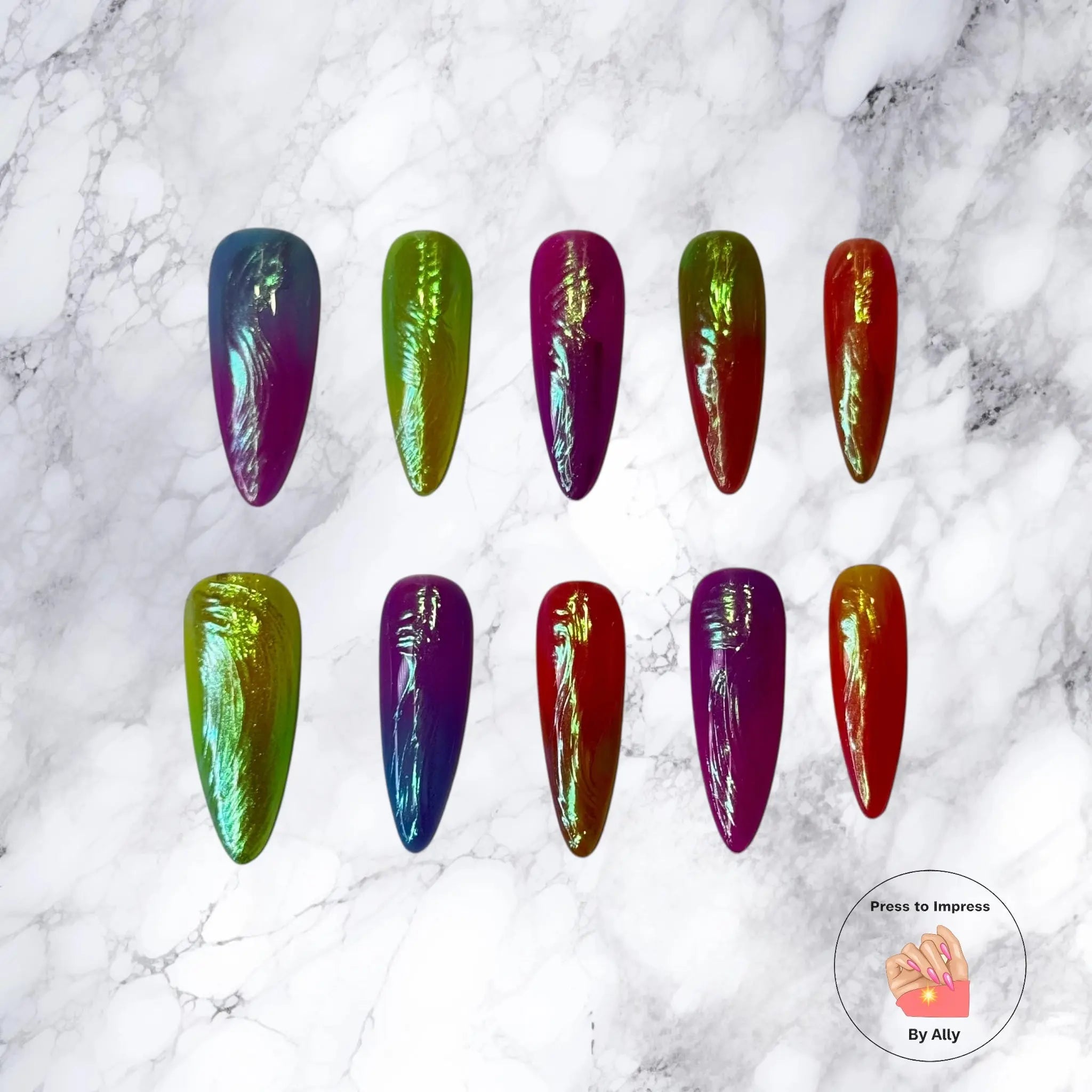 ✨ Neon Holographic Ombre ✨ Press to impress