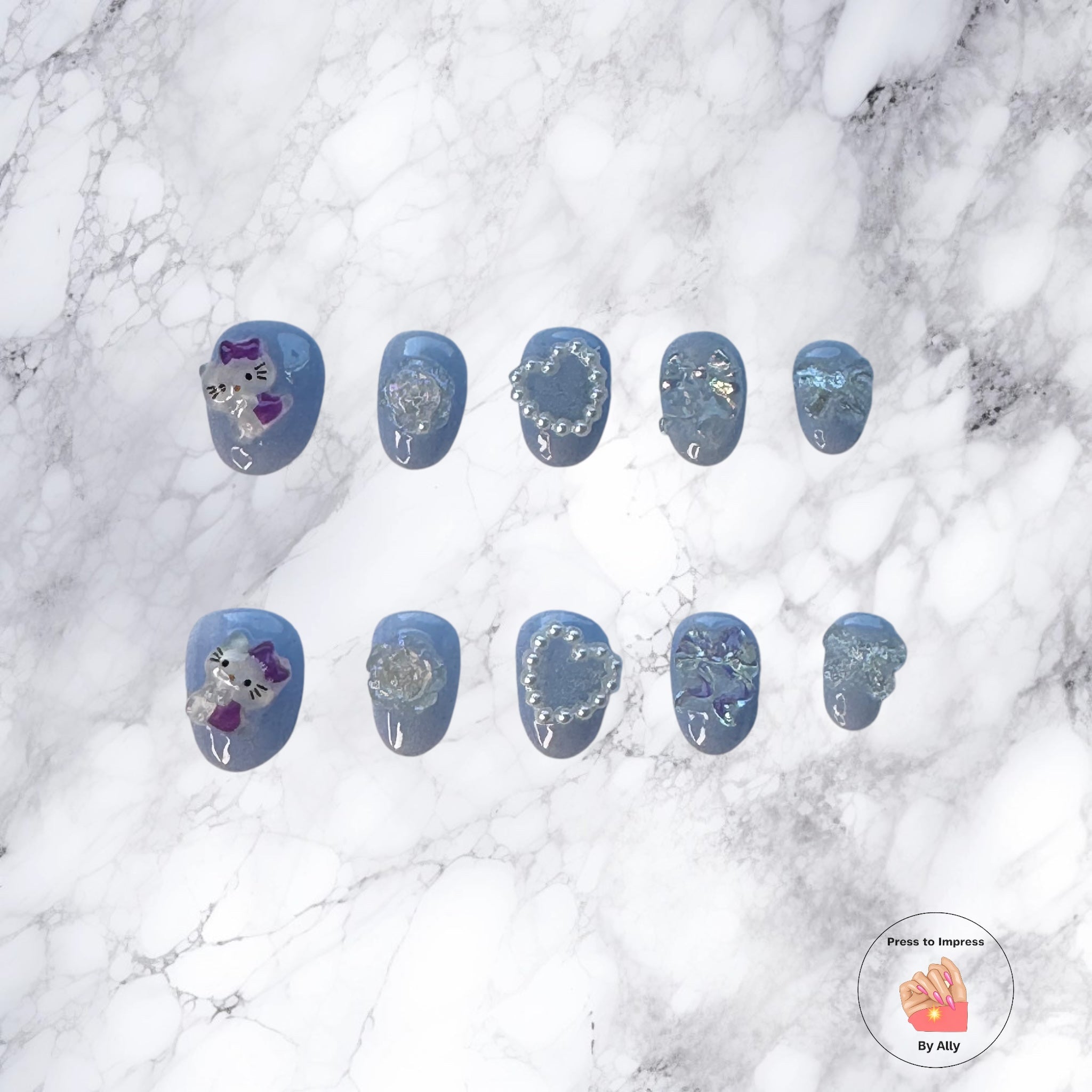 💎 Blue Kitty Charm Press to impress