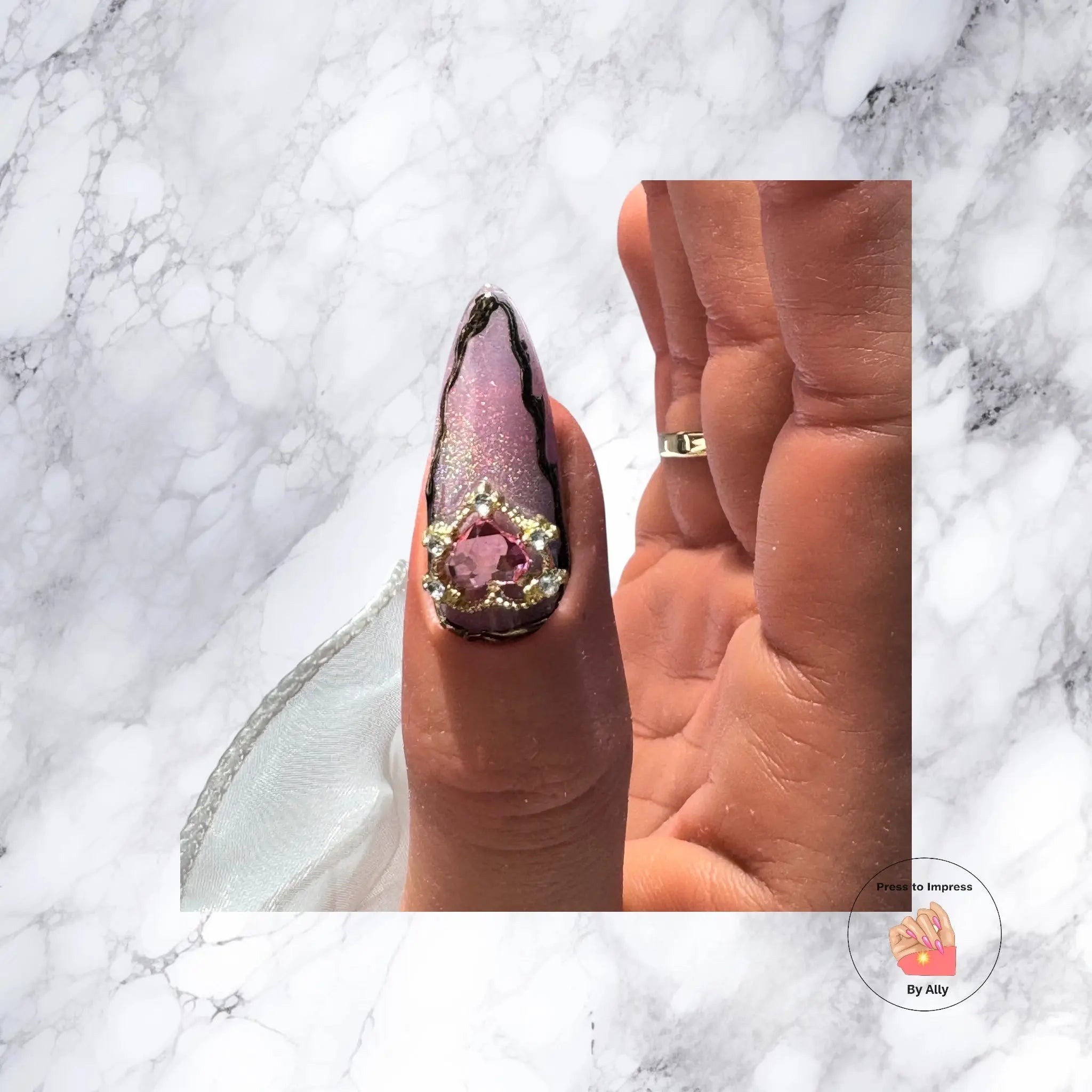 Lavender Princess - 3D Hearts & Gemstone Accents Press to impress