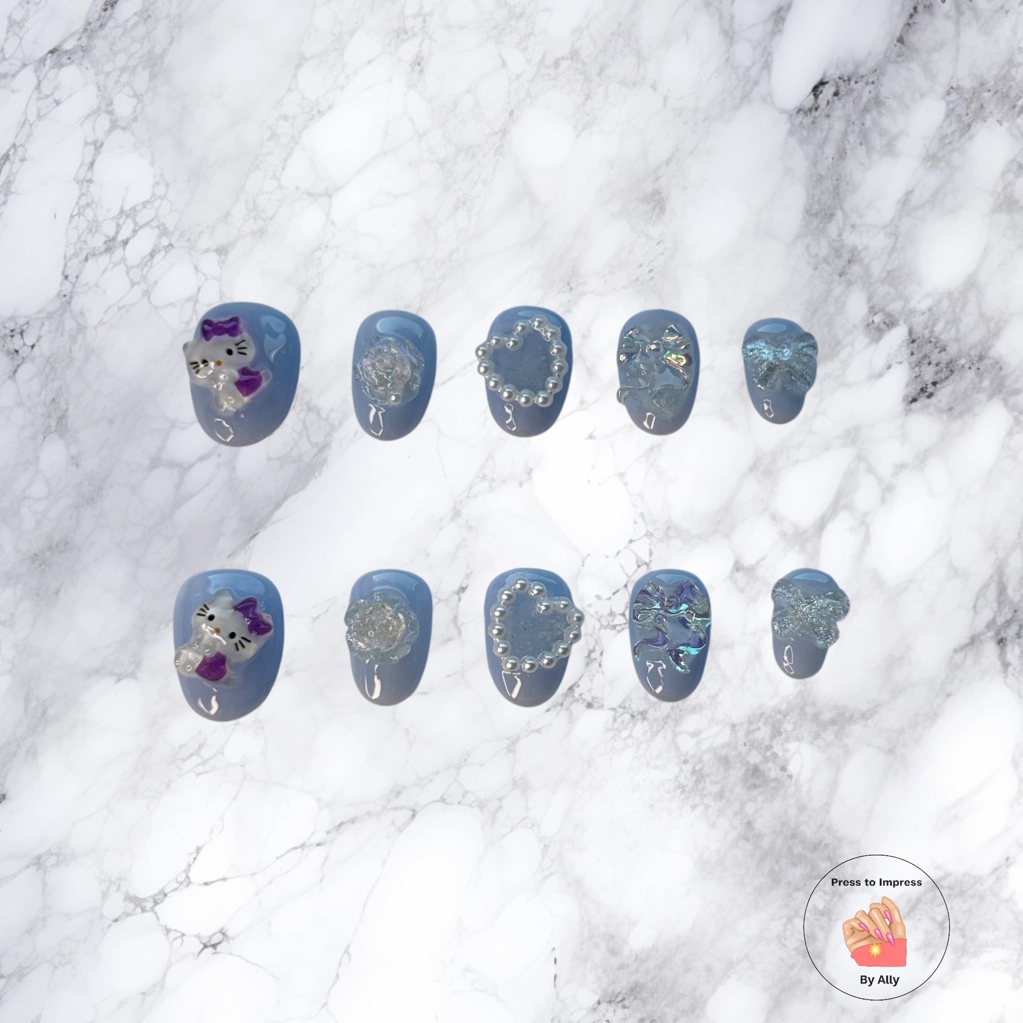 💎 Blue Kitty Charm Press to impress