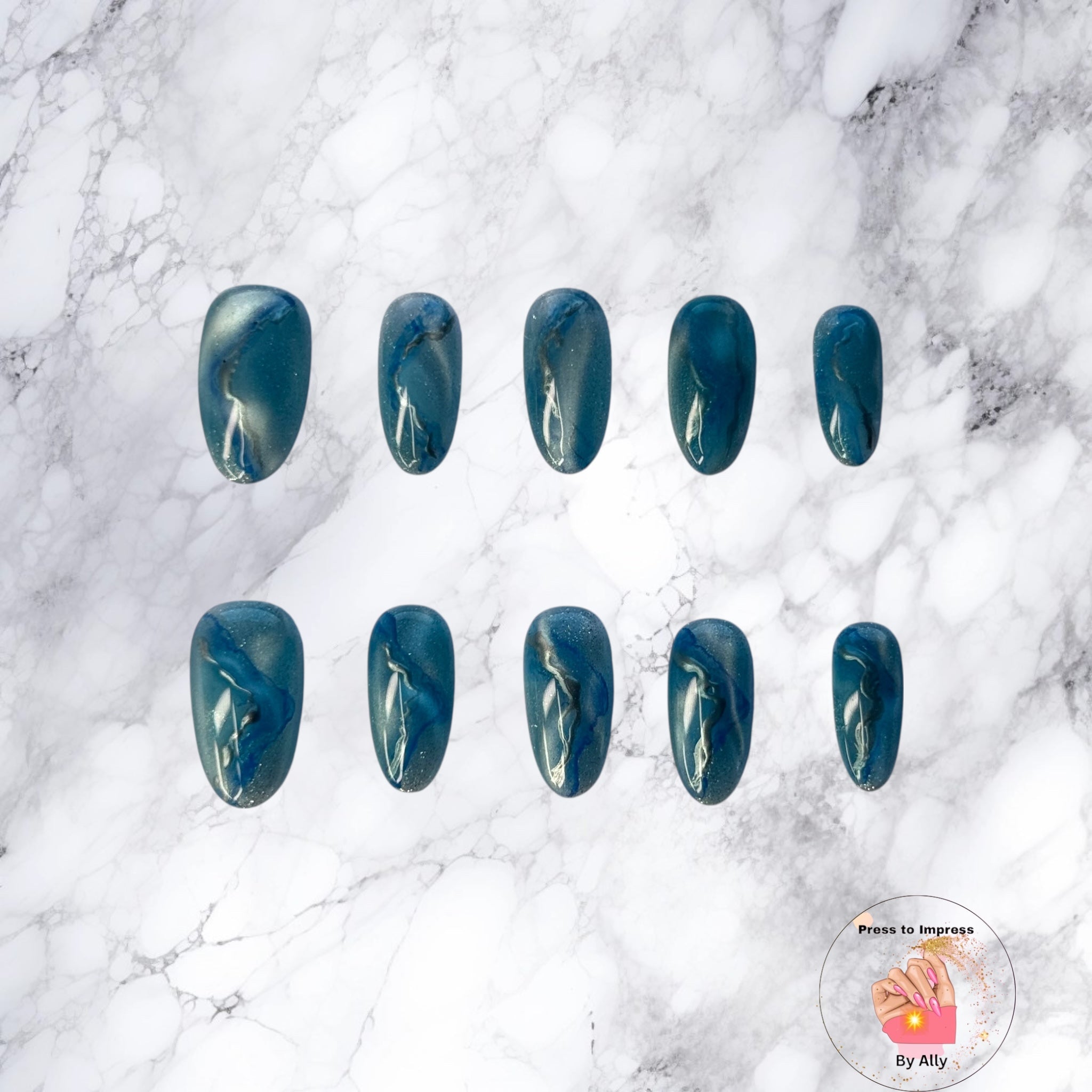 Summer edition luxury press-on nails in vibrant seasonal tones