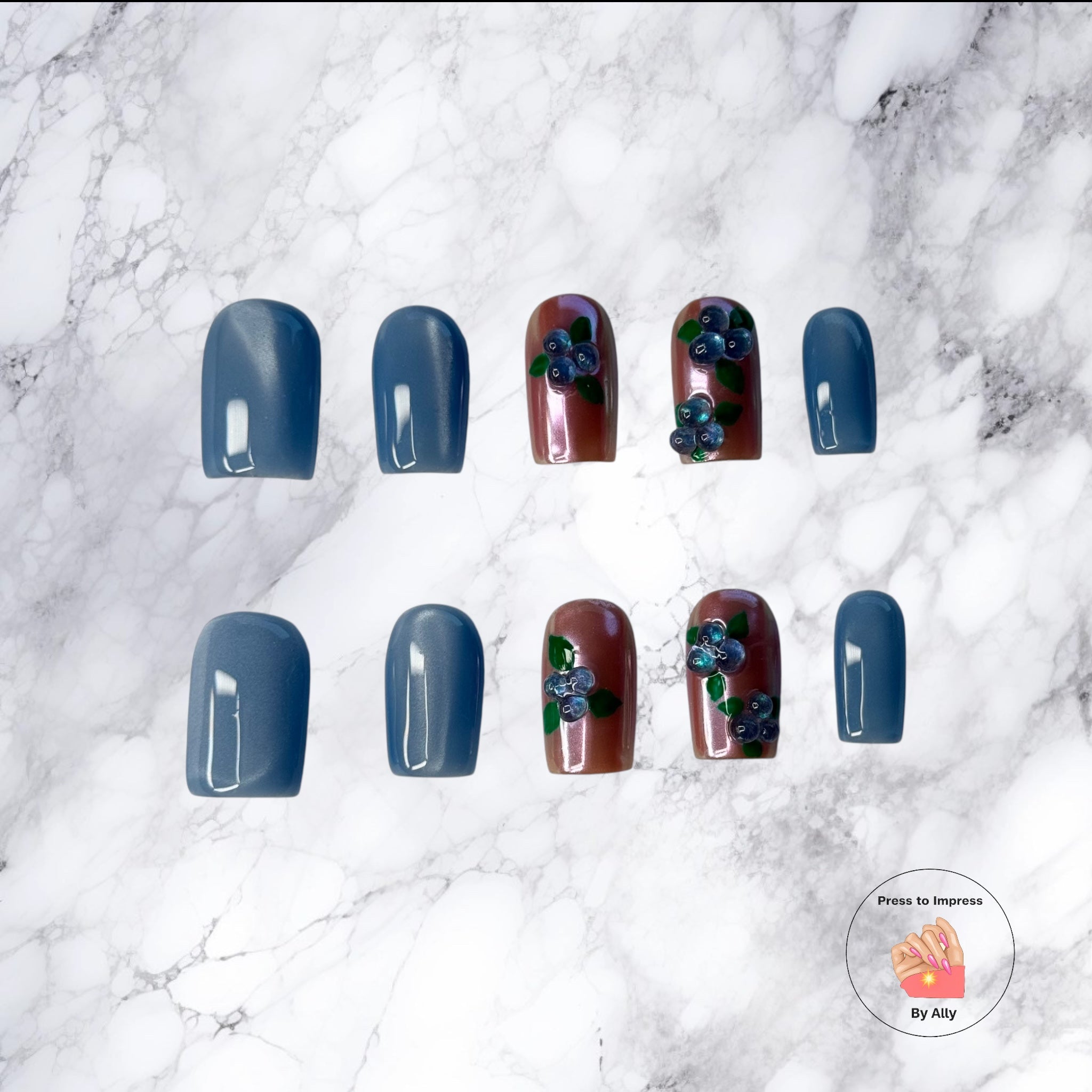 Summer edition luxury press-on nails in vibrant seasonal tones