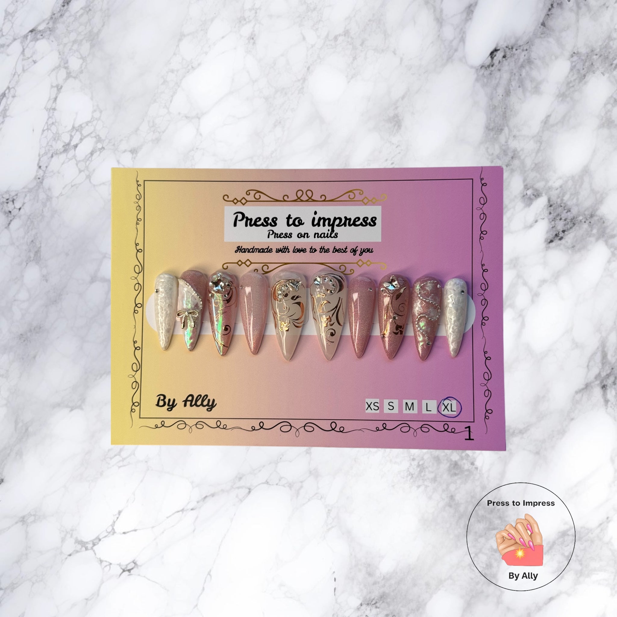 Luxury statement press-on nails with bold design