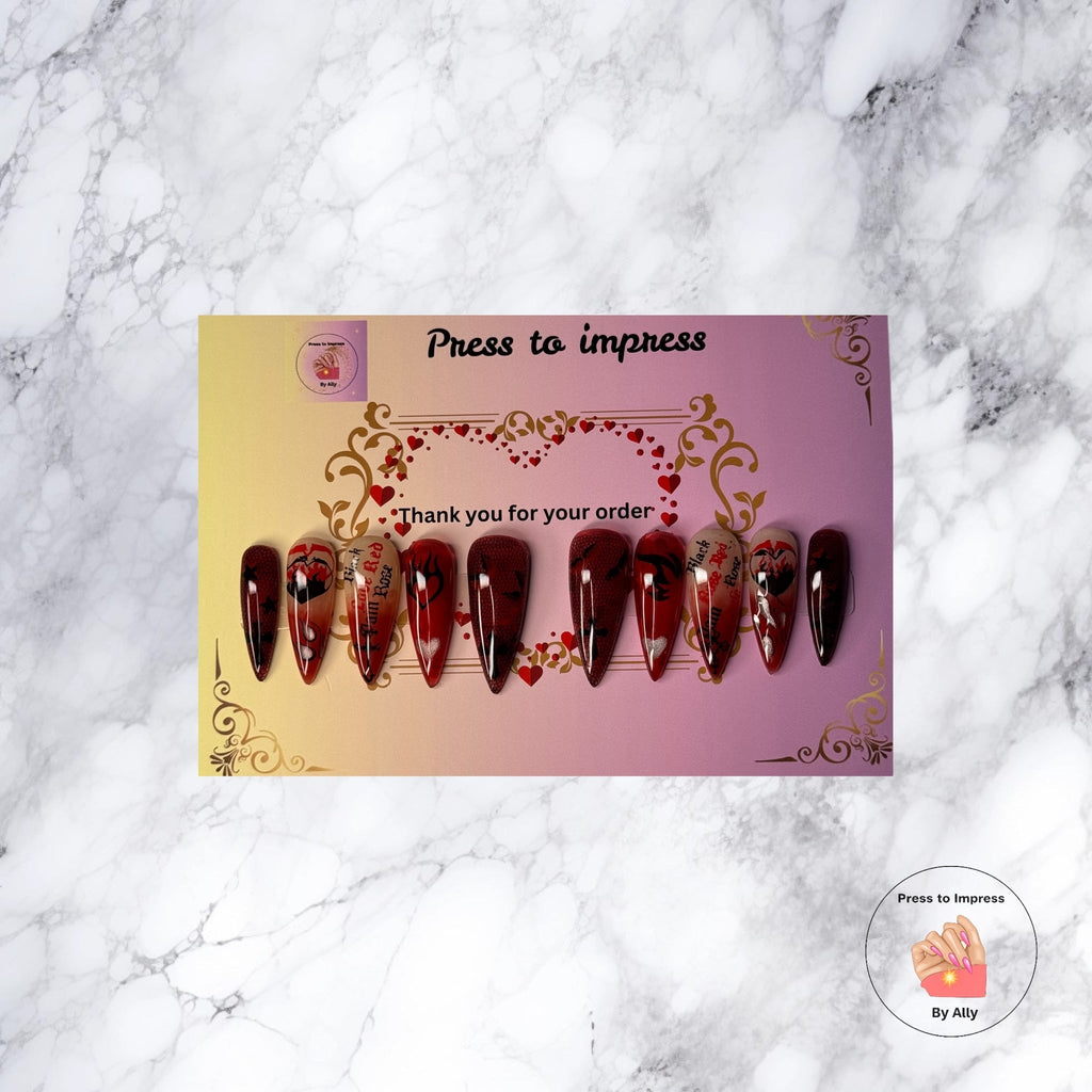 Luxury statement press-on nails with bold design