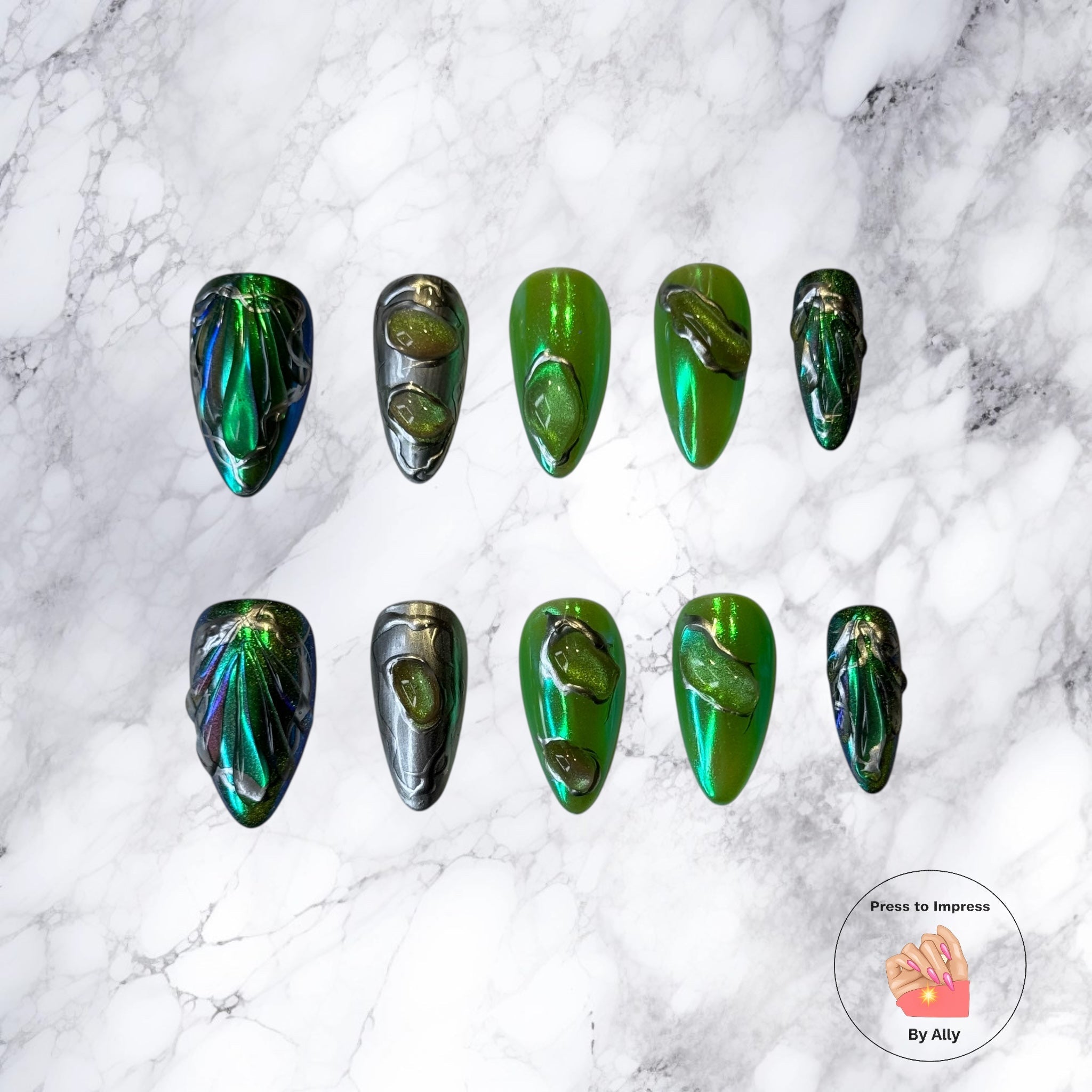 Bold statement press-on nails with elevated finish