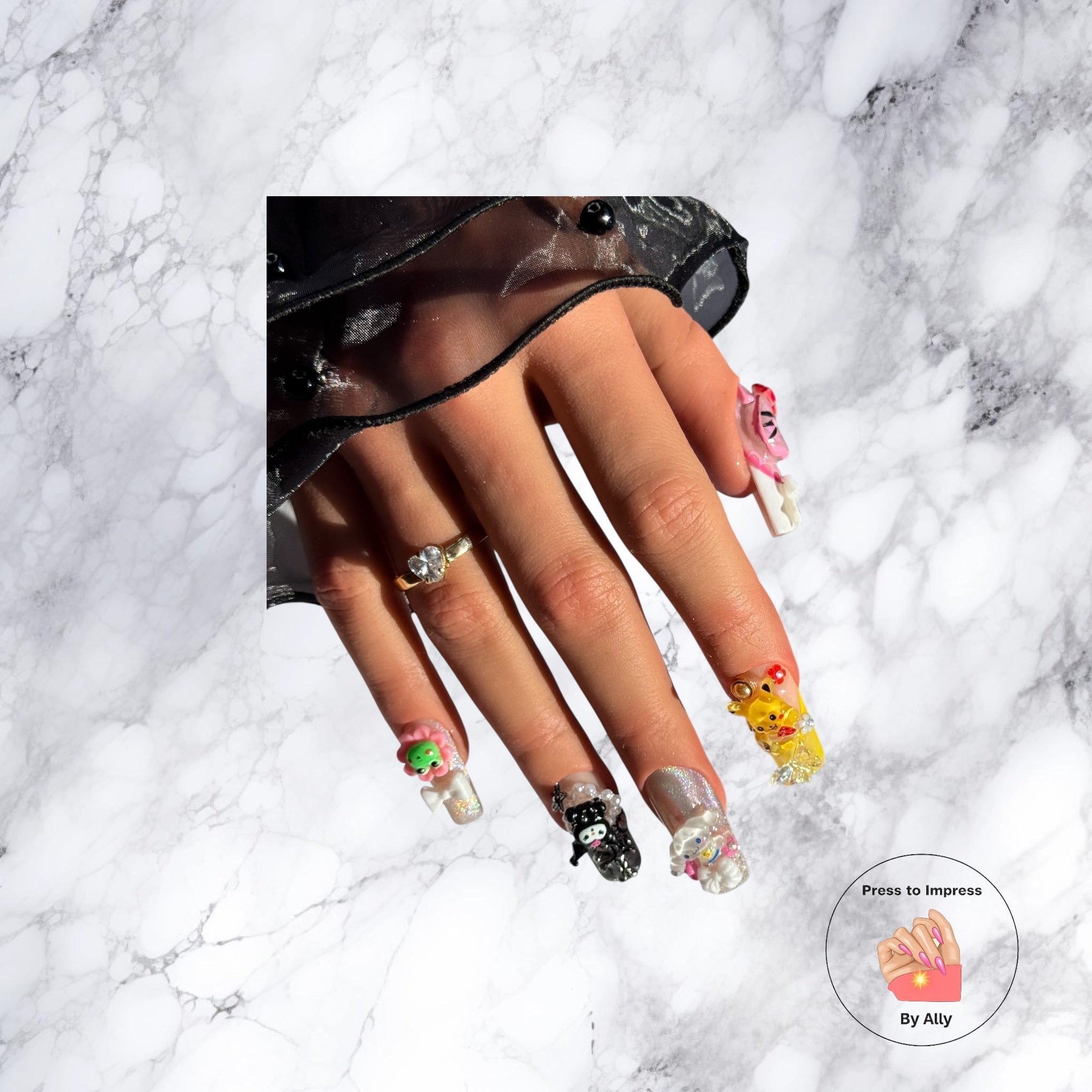 Bold statement press-on nails with elevated finish