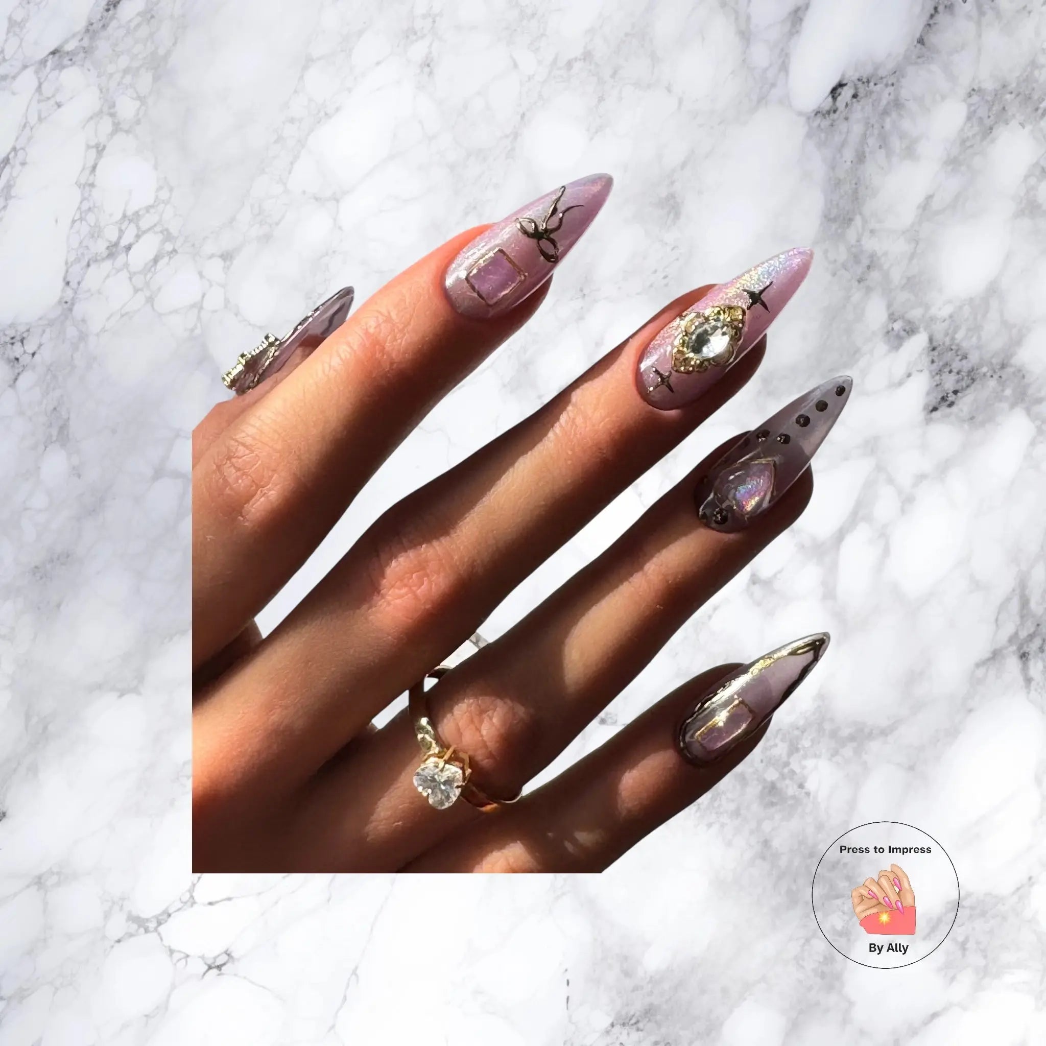 Summer edition luxury press-on nails in vibrant seasonal tones