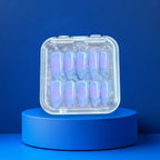 Press to Impress Blue Haze soft sky blue jelly press-on nails with translucent glossy finish and airy cloud-like tone.